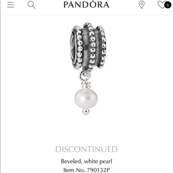 Retired white pearl PANDORA charm - Picture 1 of 3